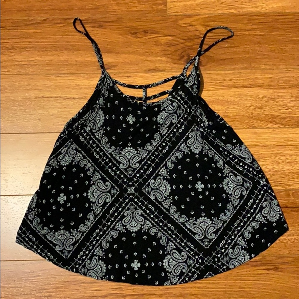 Bandana designed tank top with crossed backing